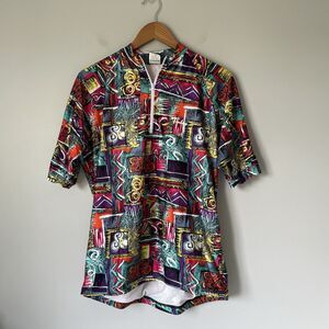 Tinley Vintage Cycling Bike Jersey Abstract Print Made In USA Unisex Size XL
